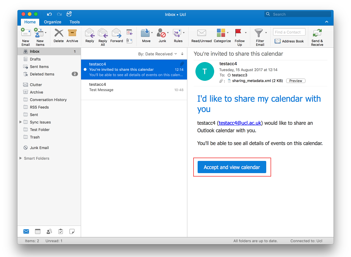 sharing calendar option is greyed in outlook for mac